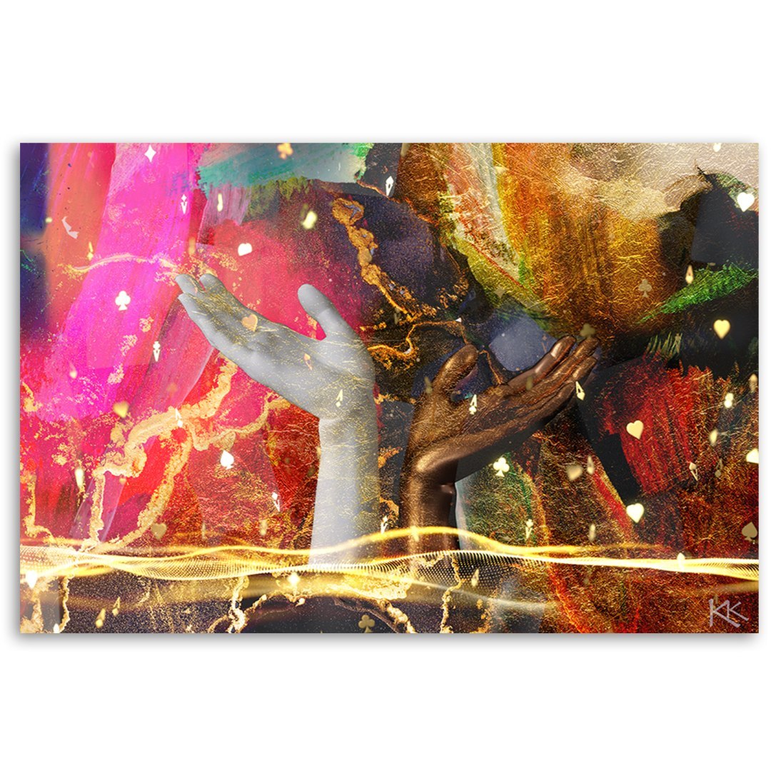 Emaga Obraz na płótnie, Kolorowe Ręce Abstrakcja - 90x60